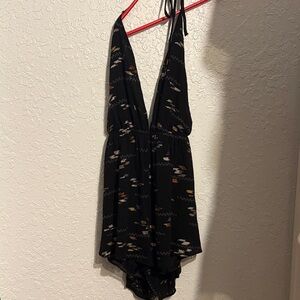 Audrey 3+1 Black Patterned Romper